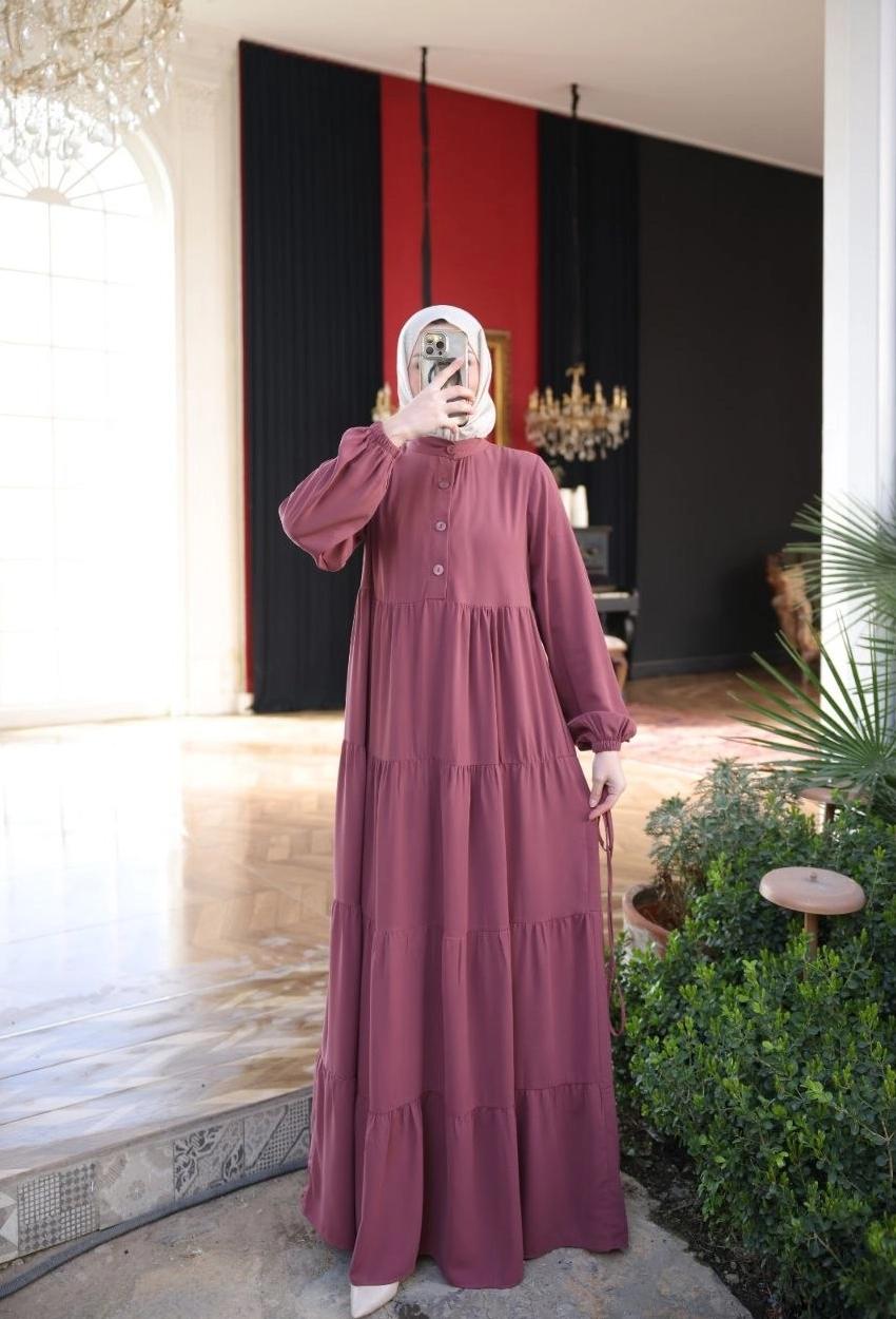 Medina Silk Dress — Style 3 — Rose