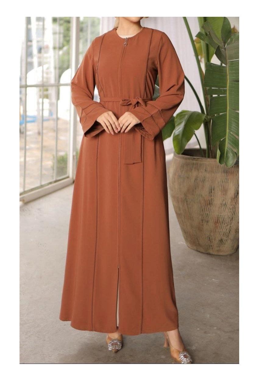Medina Silk Abaya — Orange