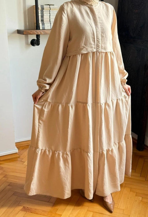 Cupro Dress — Beige