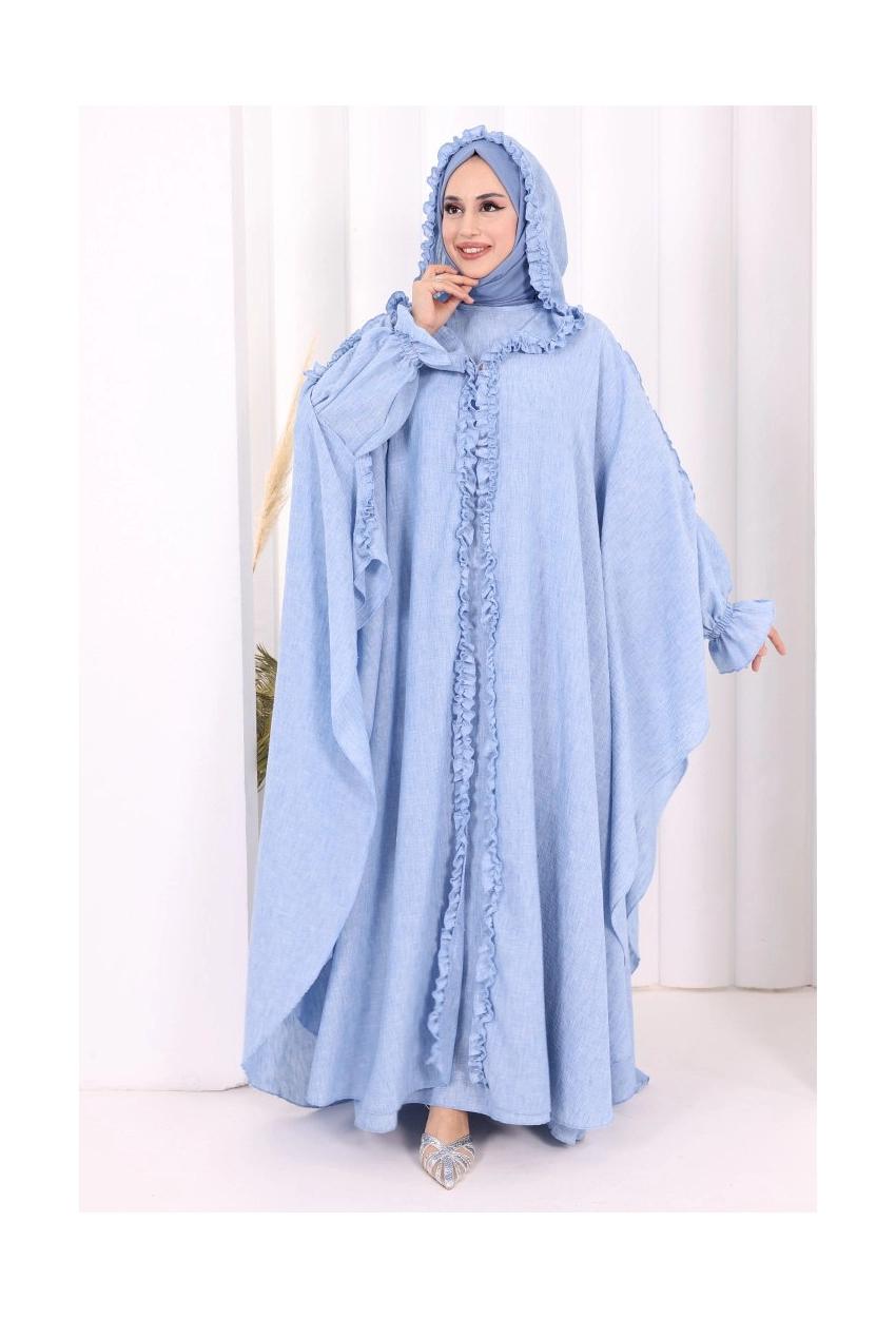 Abaya & Dress Set — Sky Blue