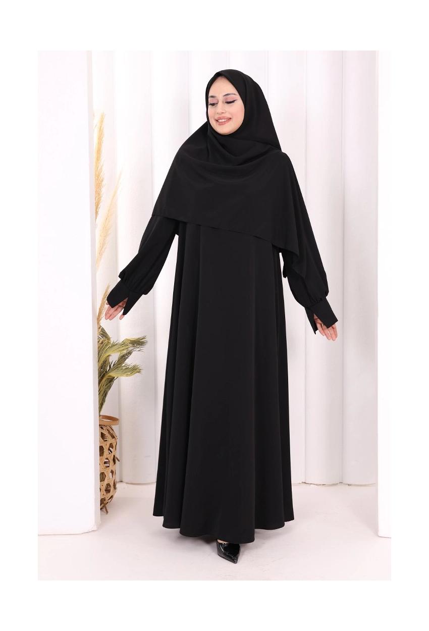 Dress & Hijab — Black