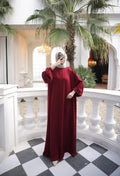 Medina Silk Dress — Style 2 — Burgundy