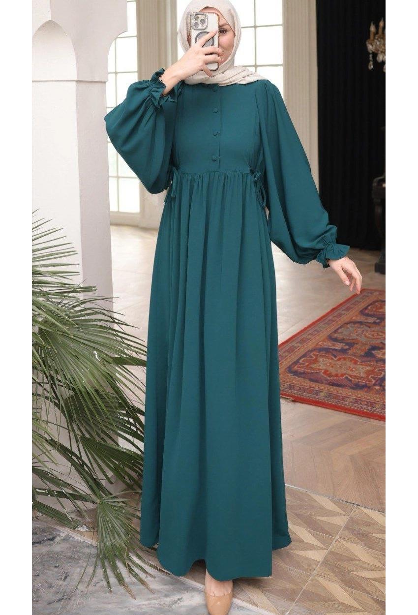 Medina Silk Dress — Style 5 — Turquoise