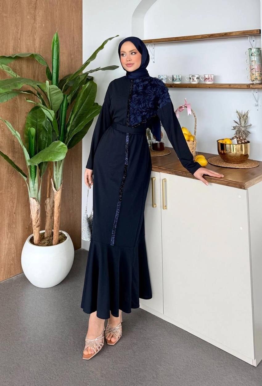 Modest Dress — Style 4 — Navy