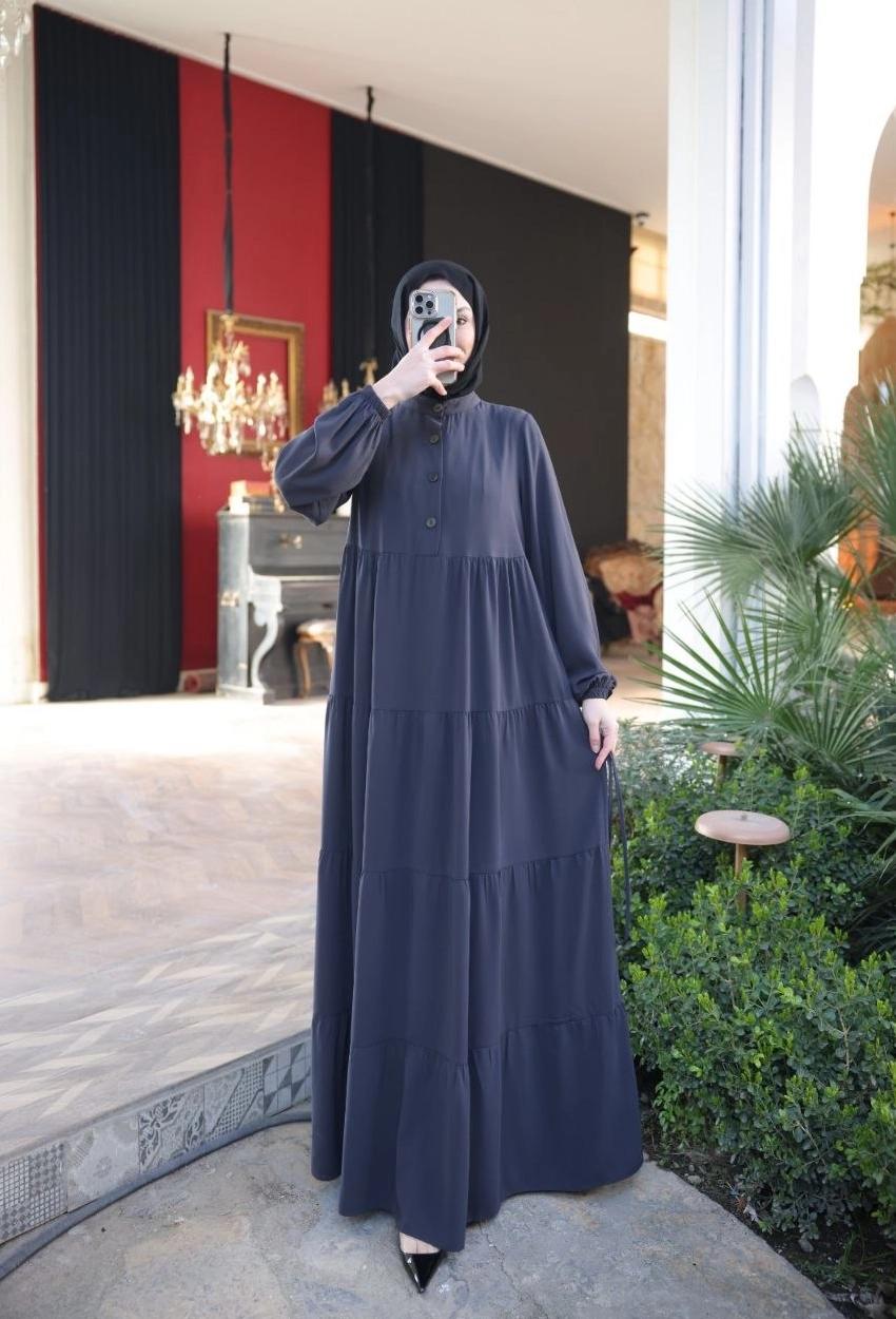 Medina Silk Dress — Style 3 — Light Black
