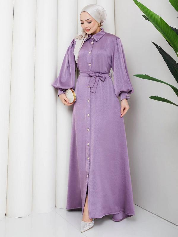 Saten Abaya — Purple