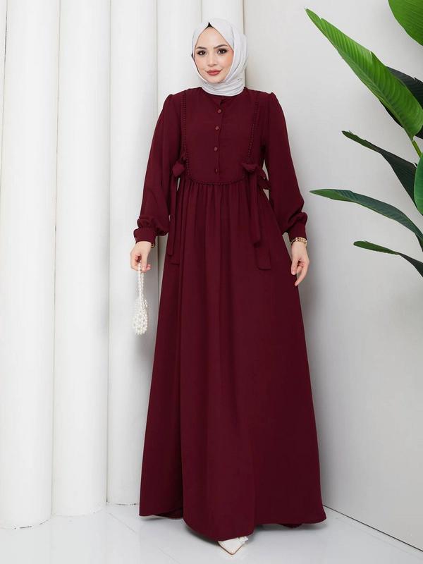 Crebe Dress — Burgundy