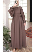 Medina Silk Dress — Style 5 — Brown