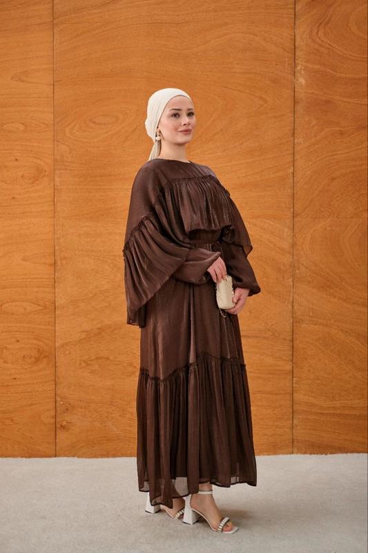 Modest Dress — Style 3 — Dark Brown