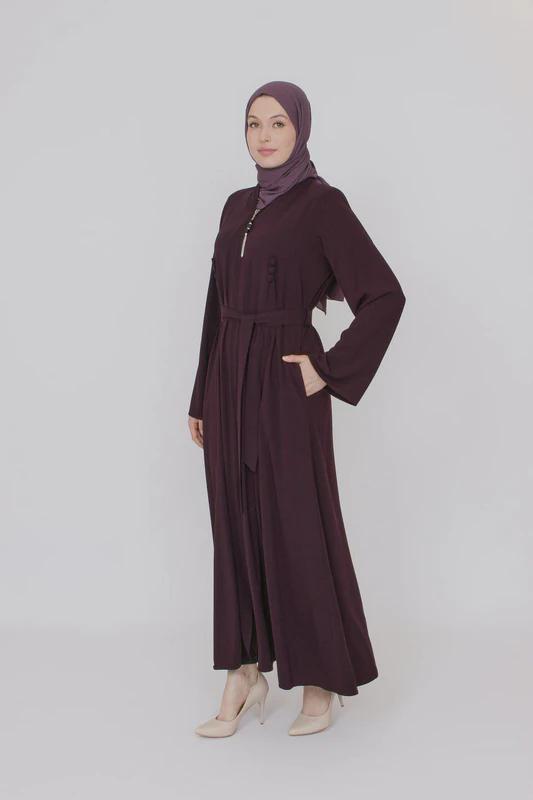 Medine Silk Abaya — Style 2 — Mauve