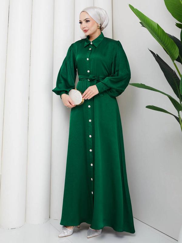 Saten Abaya — Green