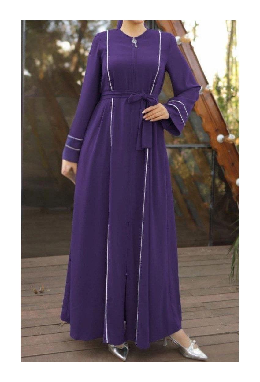 Medina Silk Abaya — Purple