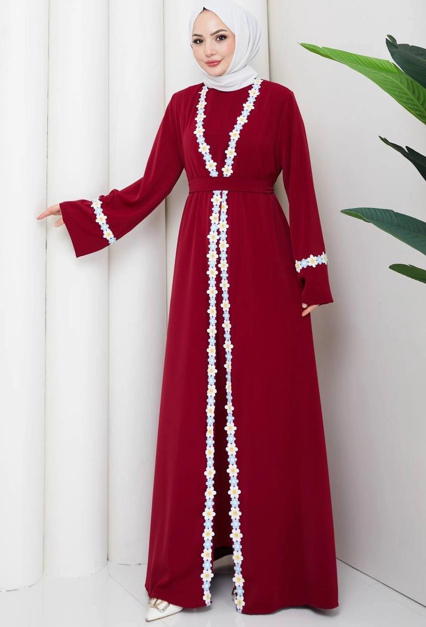 Sharmi Abaya — Burgundy