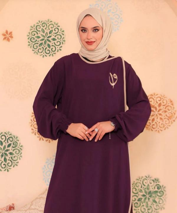Polyester Cotton Abaya — Purple