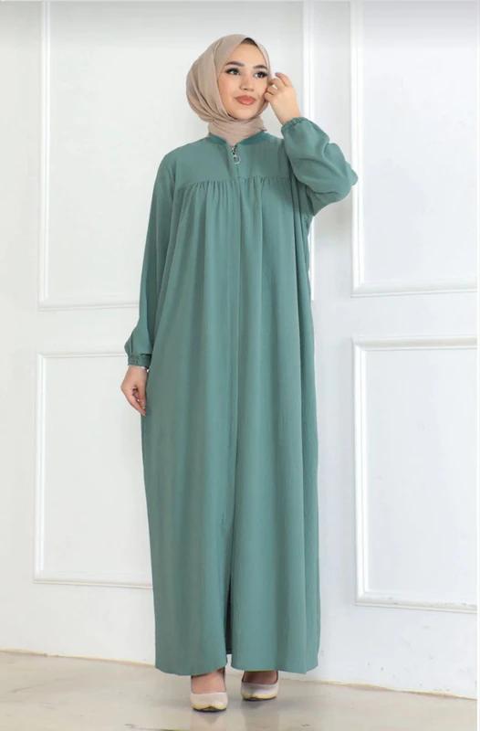 Cotton Abaya — Mint Green