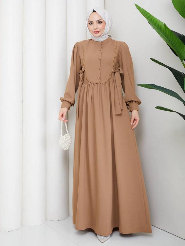 Crebe Dress — Brown