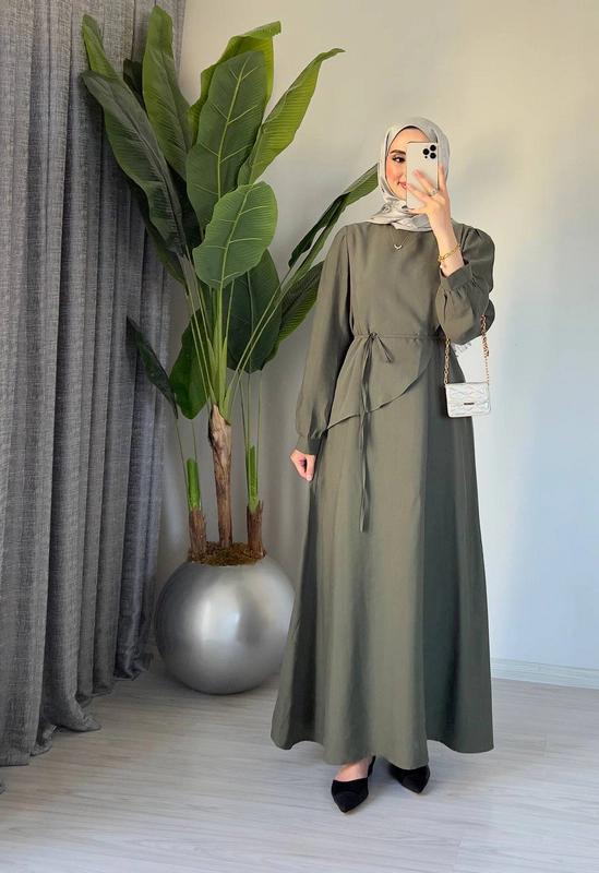 Tensel Dress — Olive Green