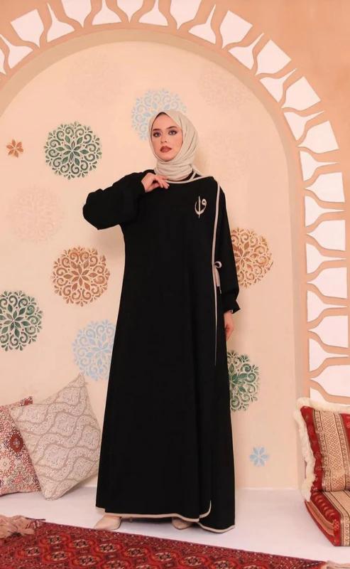 Polyester Cotton Abaya — Black