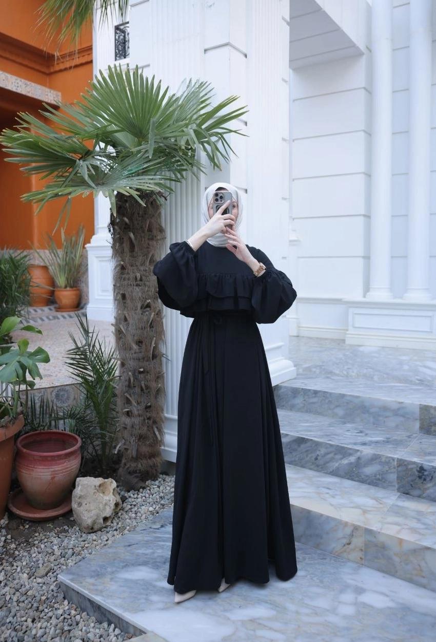 Medina Silk Dress — Black
