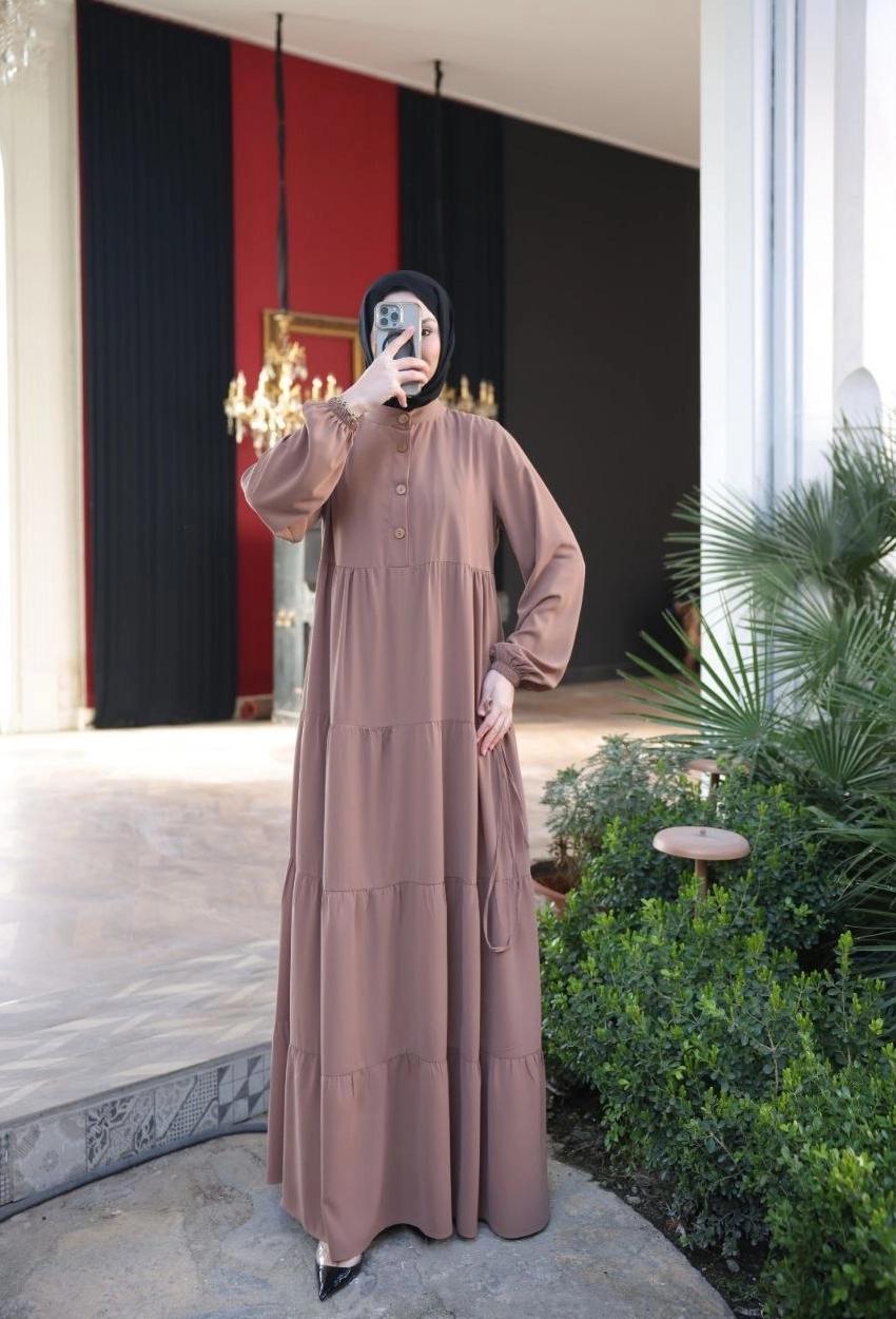 Medina Silk Dress — Style 3 — Brown
