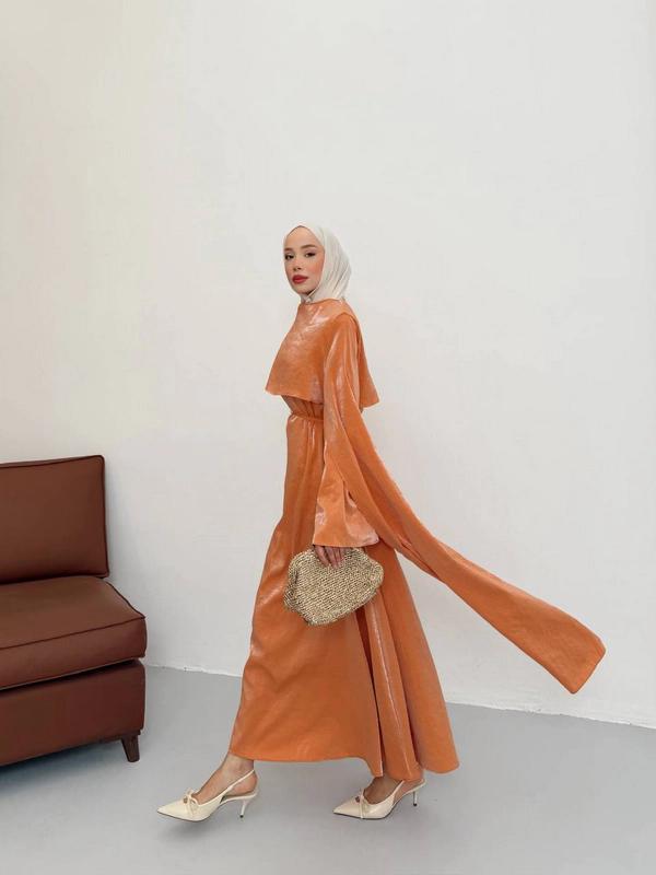 Modest Dress — Style 2 — Orange