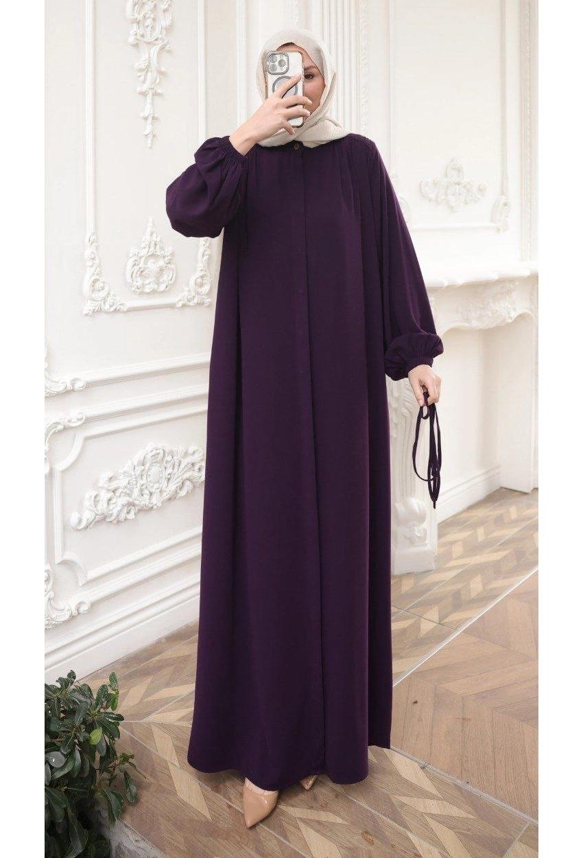Medina Silk Abaya — Style 2 — Black