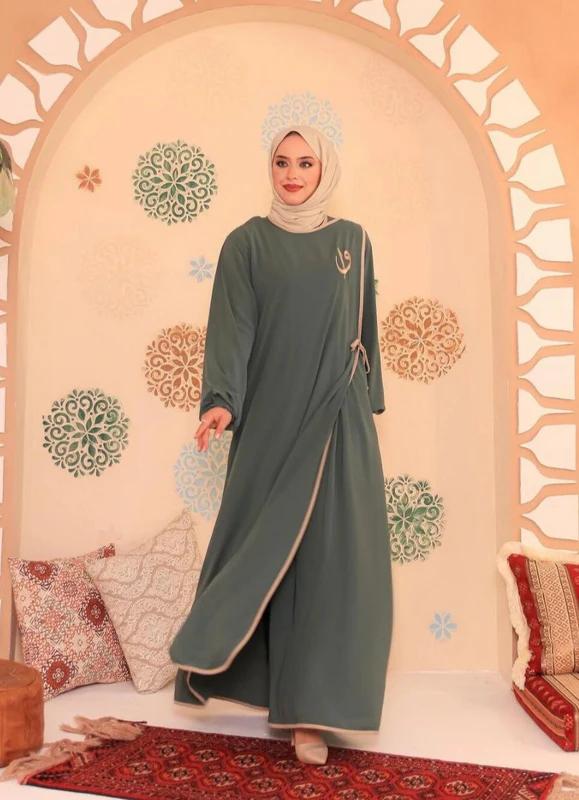 Polyester Cotton Abaya — Mint Green