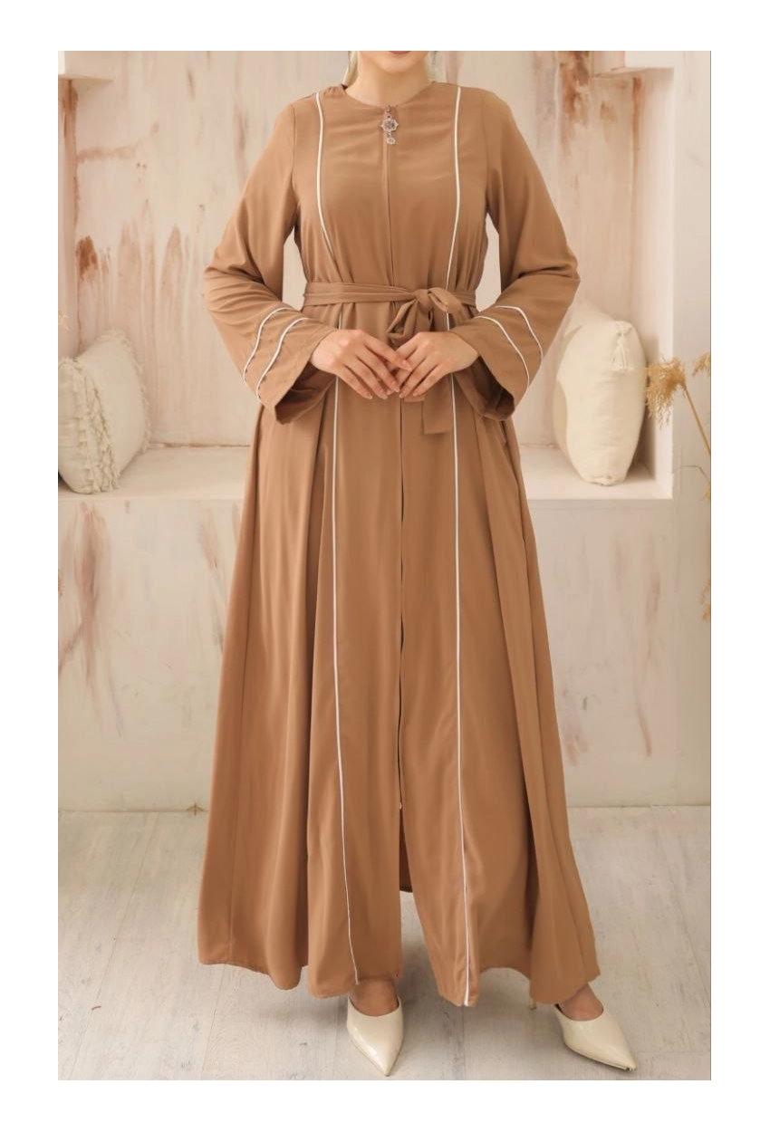 Medina Silk Abaya — Brown