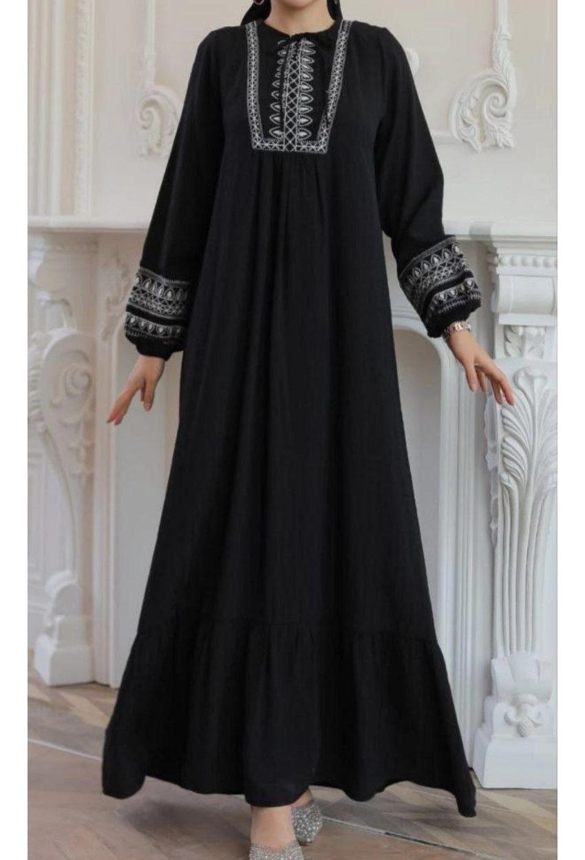 Cotton Dress — Black