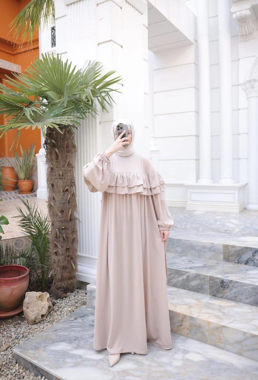 Medina Silk Dress — Beige