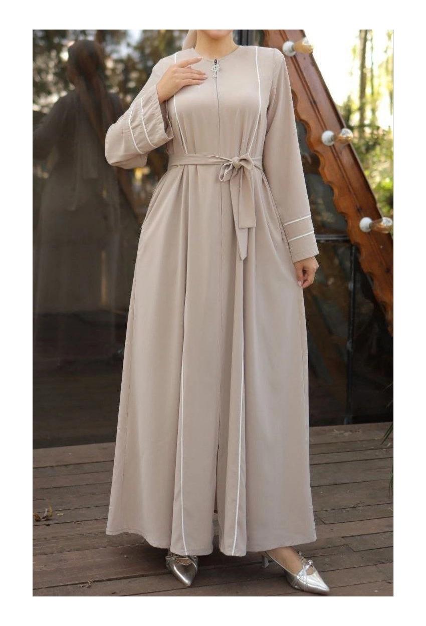 Medina Silk Abaya — Cream