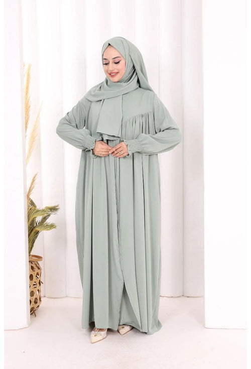 Abaya & Hijab — Light Green
