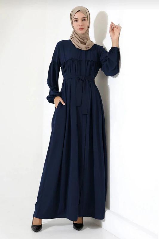 Polyester Cotton Abaya B — Navy