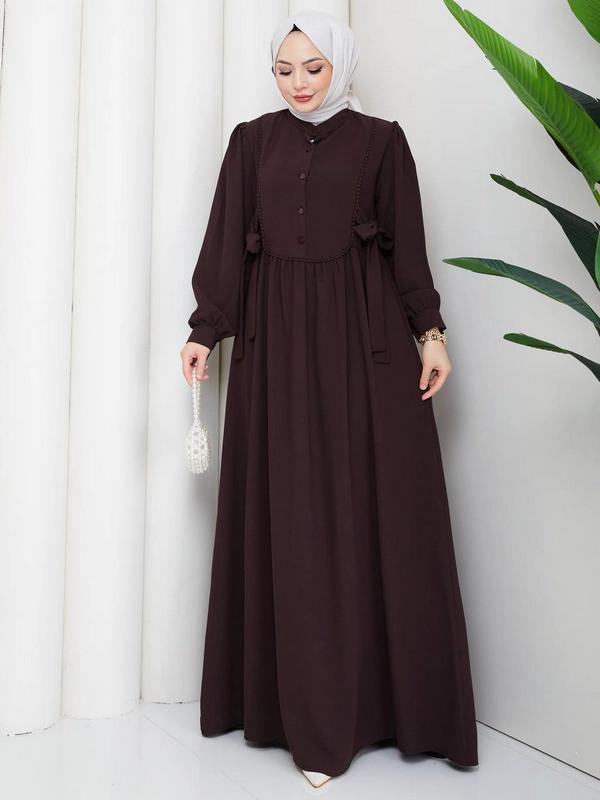Crebe Dress — Dark Brown