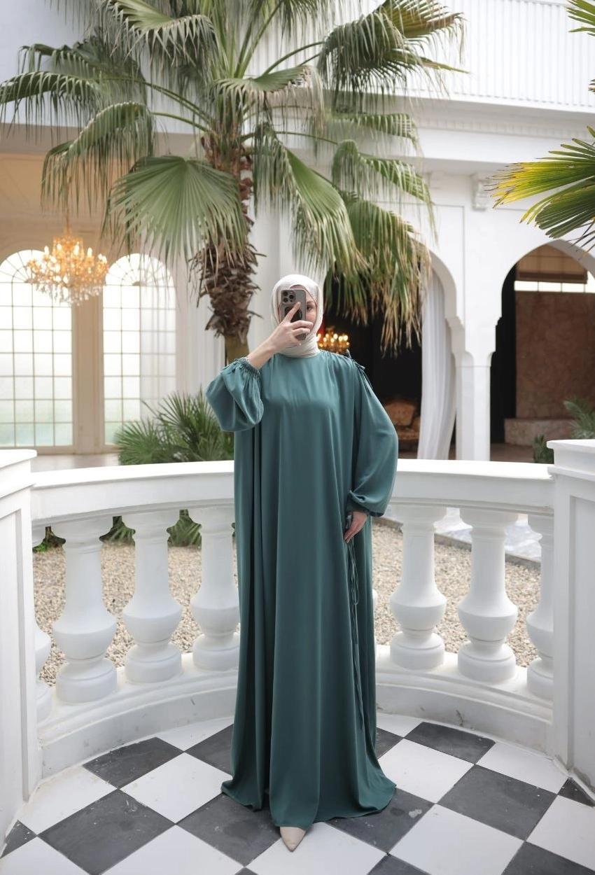 Medina Silk Dress — Style 2 — Mint Green