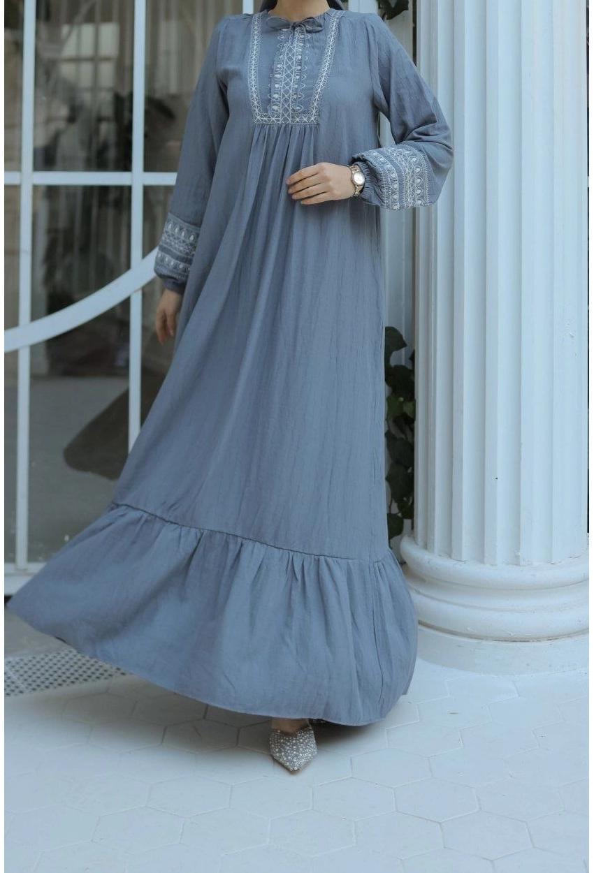 Cotton Dress — Gray