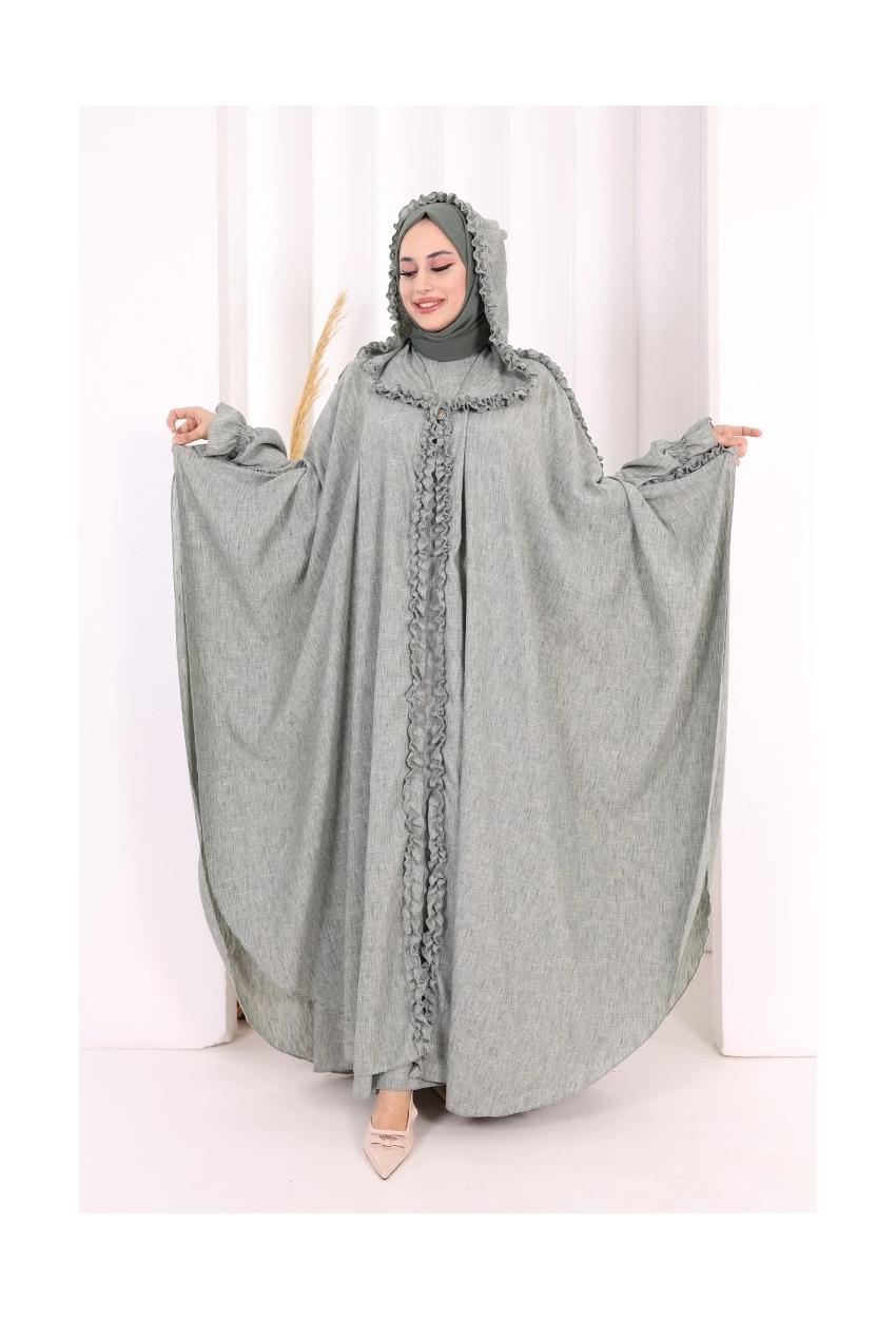 Abaya & Dress Set — Gray