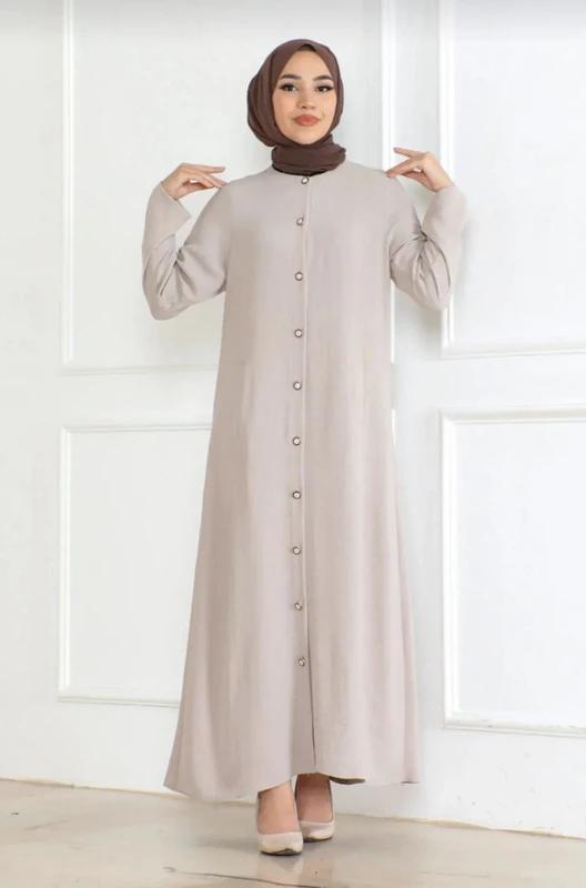 Cotton Abaya — Style 2 — Cream