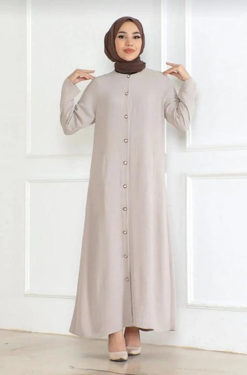 Cotton Abaya — Style 2 — Cream