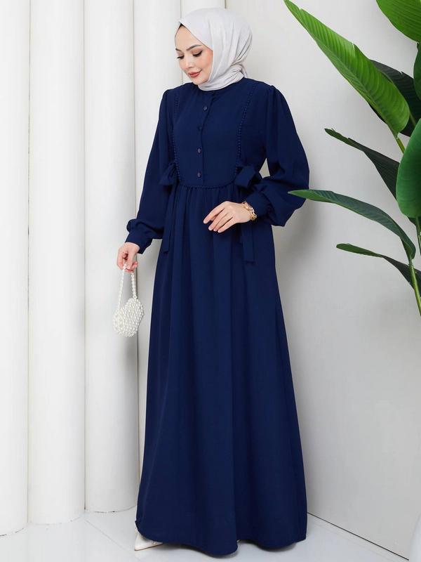 Crebe Dress — Navy